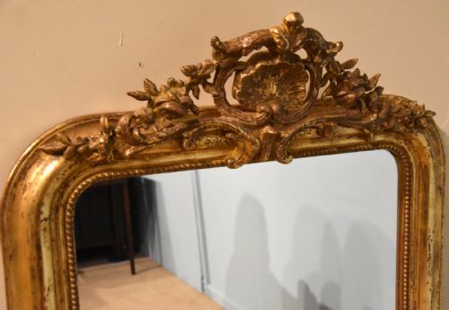 MID 19TH CENTURY FRENCH GILDED MIRROR - ADDITIONAL PHOTO 3