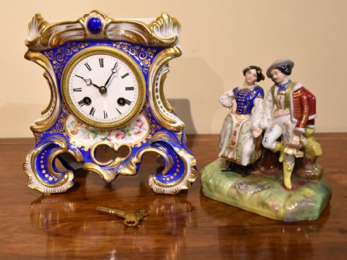FRENCH STRIKING PORCELAIN MANTEL CLOCK - ADDITIONAL PHOTO 3