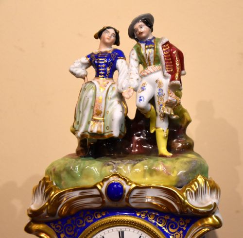 FRENCH STRIKING PORCELAIN MANTEL CLOCK - ADDITIONAL PHOTO 5