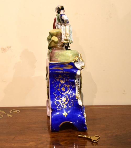 FRENCH STRIKING PORCELAIN MANTEL CLOCK - ADDITIONAL PHOTO 6