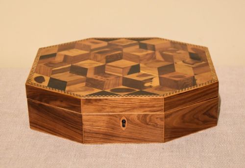 regency parquetry kingwood box - CATEGORY: ANTIQUE BOXES - DATED 19TH CENTURY