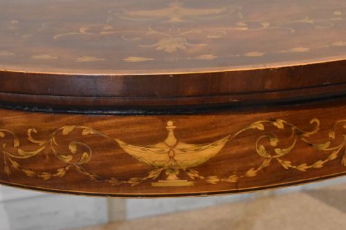 18TH CENTURY MAHOGANY INLAID DEMI LUNE CARD TABLE - ADDITIONAL PHOTO 9