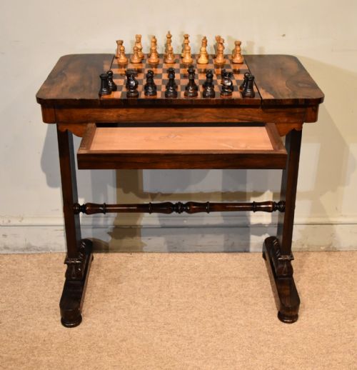 REGENCY PERIOD ROSEWOOD GAMES TABLE - ADDITIONAL PHOTO 1