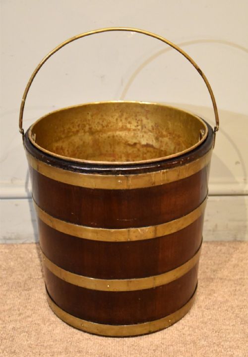 18th century brass bound oyster bucket - CATEGORY: ANTIQUE MISCELLANEOUS - DATED 18TH CENTURY