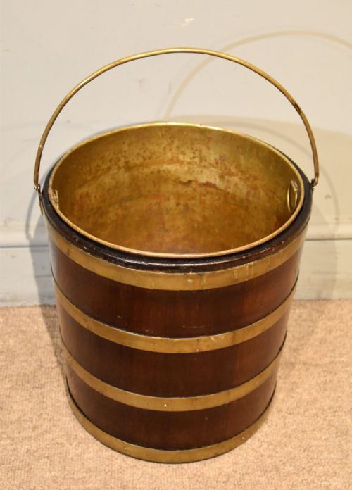 18TH CENTURY BRASS BOUND OYSTER BUCKET - ADDITIONAL PHOTO 1