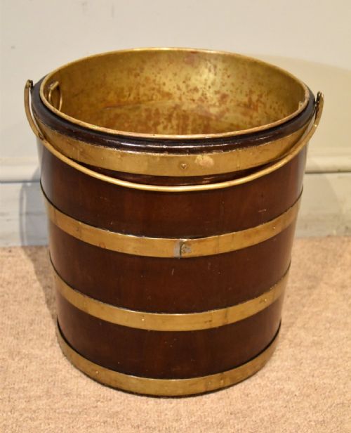 18TH CENTURY BRASS BOUND OYSTER BUCKET - ADDITIONAL PHOTO 3