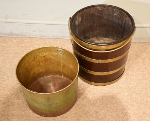 18TH CENTURY BRASS BOUND OYSTER BUCKET - ADDITIONAL PHOTO 4