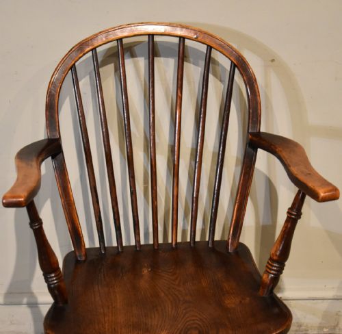 19TH CENTURY ASH AND ELM STICK BACK ARMCHAIR - ADDITIONAL PHOTO 1