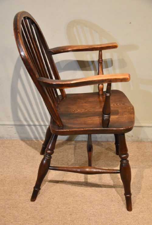 19TH CENTURY ASH AND ELM STICK BACK ARMCHAIR - ADDITIONAL PHOTO 4