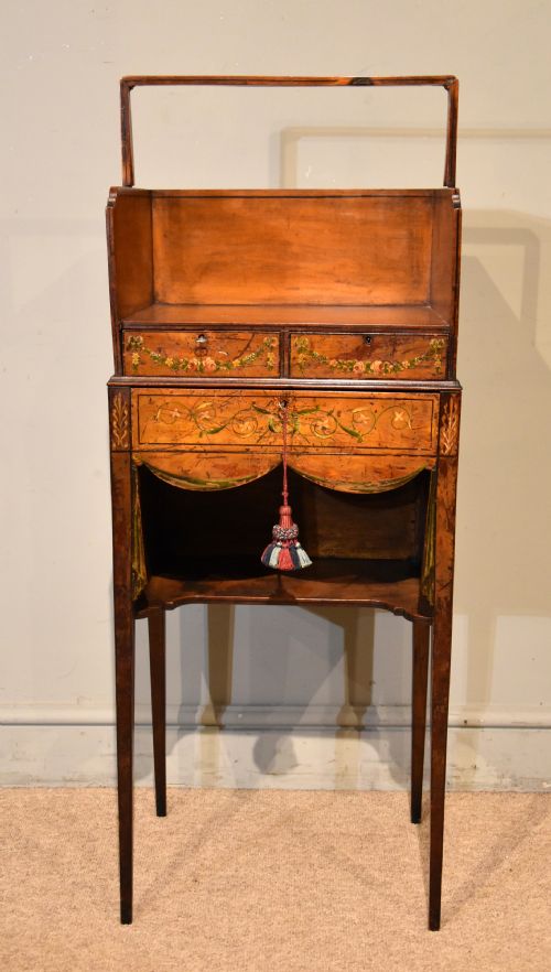 painted satin birch and cedar wood bonheur du jour - CATEGORY: ANTIQUE BUREAU - DATED 18TH CENTURY