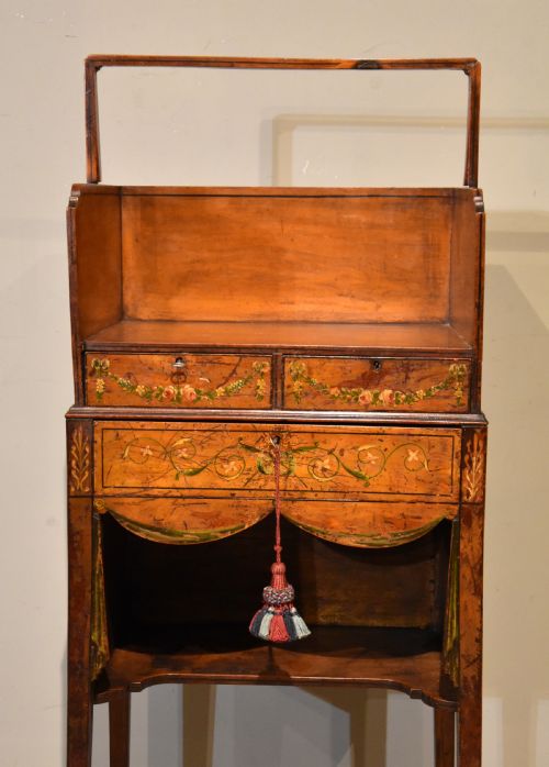 PAINTED SATIN BIRCH AND CEDAR WOOD BONHEUR DU JOUR - ADDITIONAL PHOTO 1