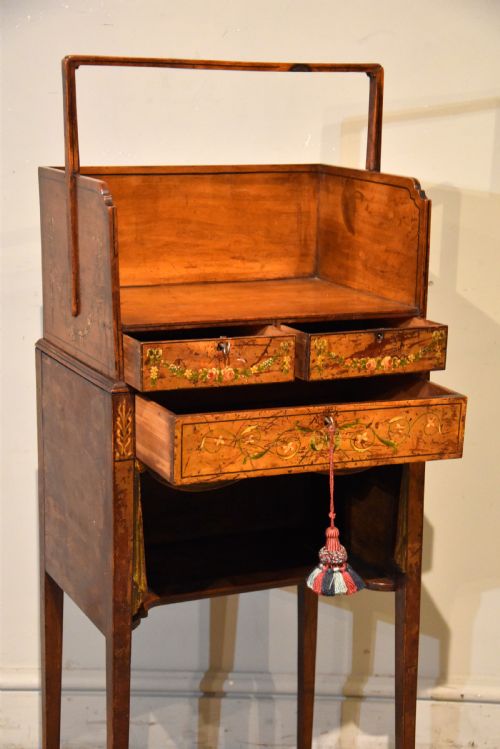PAINTED SATIN BIRCH AND CEDAR WOOD BONHEUR DU JOUR - ADDITIONAL PHOTO 6