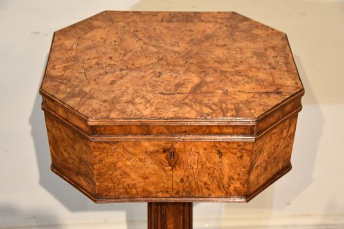 BURR YEW REGENCY PERIOD TEA POY SIDE TABLE - ADDITIONAL PHOTO 6