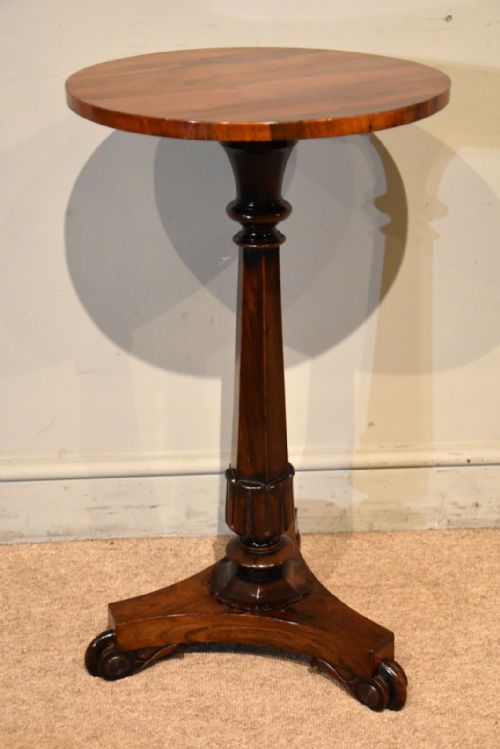 WILLIAM IV ANTIQUE ROSEWOOD TRIPOD LAMP TABLE - ADDITIONAL PHOTO 2