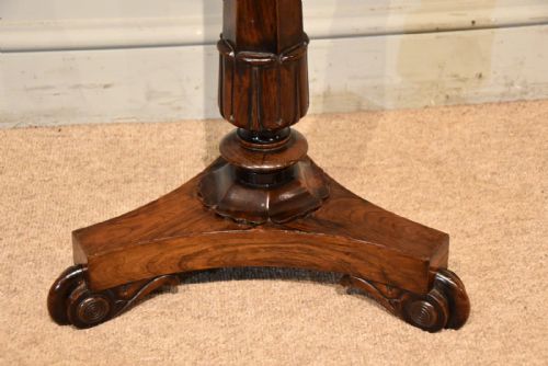 WILLIAM IV ANTIQUE ROSEWOOD TRIPOD LAMP TABLE - ADDITIONAL PHOTO 4