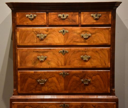 GEORGE I WALNUT CHEST ON CHEST TALLBOY - ADDITIONAL PHOTO 2