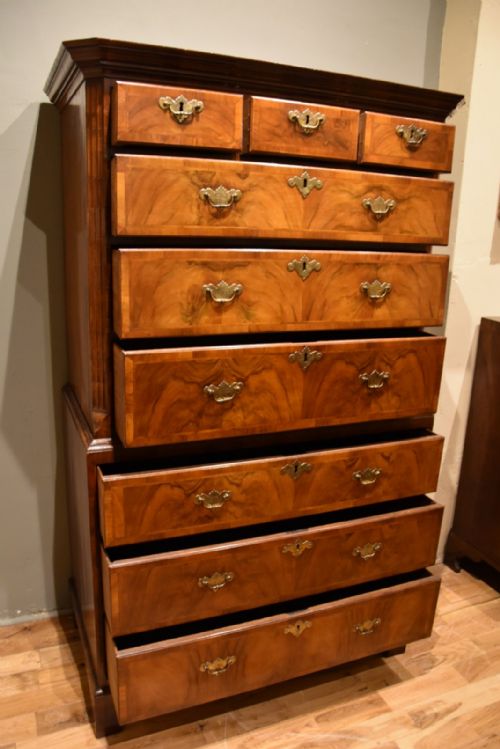 GEORGE I WALNUT CHEST ON CHEST TALLBOY - ADDITIONAL PHOTO 7