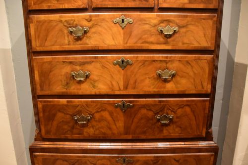GEORGE I WALNUT CHEST ON CHEST TALLBOY - ADDITIONAL PHOTO 8