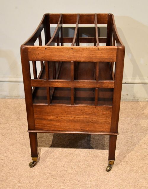 GEORGE III MAHOGANY CANTERBURY WITH SINGLE DRAWER - ADDITIONAL PHOTO 5