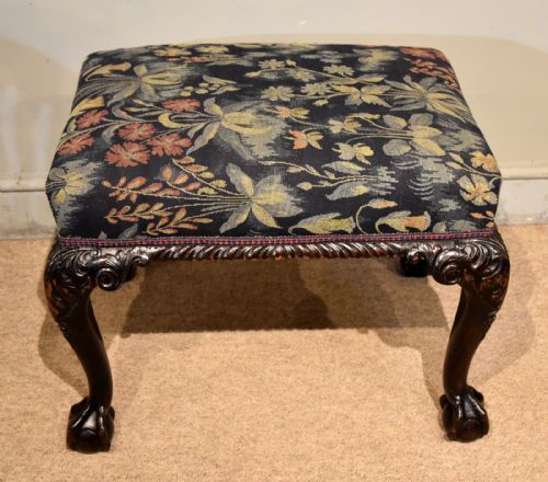 19TH CENTURY MAHOGANY STOOL WITH CABRIOLE LEGS - ADDITIONAL PHOTO 1