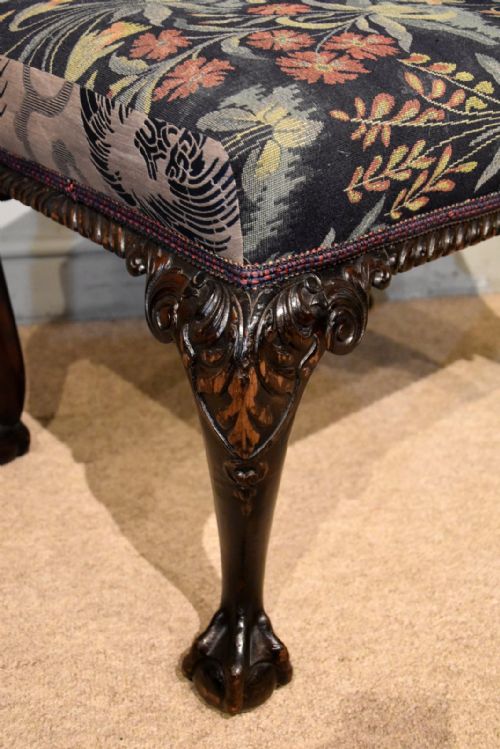 19TH CENTURY MAHOGANY STOOL WITH CABRIOLE LEGS - ADDITIONAL PHOTO 3