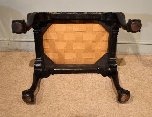 19TH CENTURY MAHOGANY STOOL WITH CABRIOLE LEGS - ADDITIONAL PHOTO 4