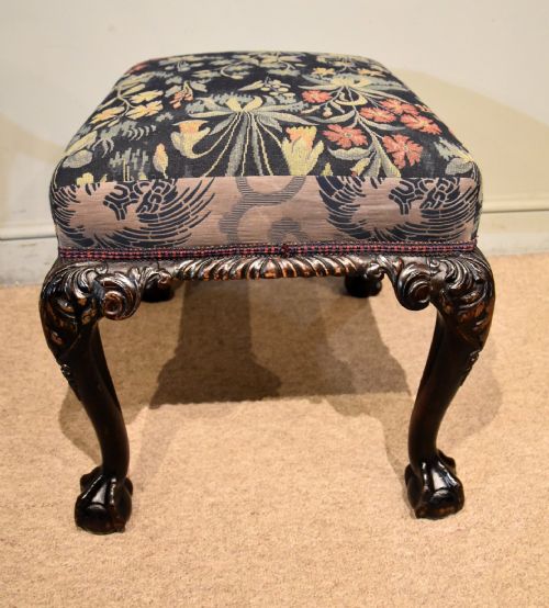 19TH CENTURY MAHOGANY STOOL WITH CABRIOLE LEGS - ADDITIONAL PHOTO 5