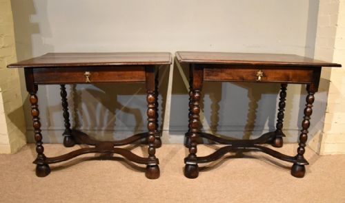 MATCHED PAIR OF CHARLES II OAK SIDE TABLES - ADDITIONAL PHOTO 1