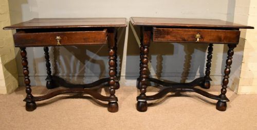 MATCHED PAIR OF CHARLES II OAK SIDE TABLES - ADDITIONAL PHOTO 2