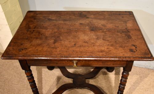 MATCHED PAIR OF CHARLES II OAK SIDE TABLES - ADDITIONAL PHOTO 7