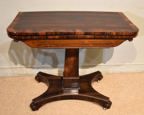elegant late regency period rosewood card table - CATEGORY: ANTIQUE TABLES - DATED REGENCY