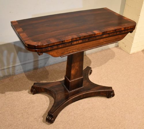 ELEGANT LATE REGENCY PERIOD ROSEWOOD CARD TABLE - ADDITIONAL PHOTO 5