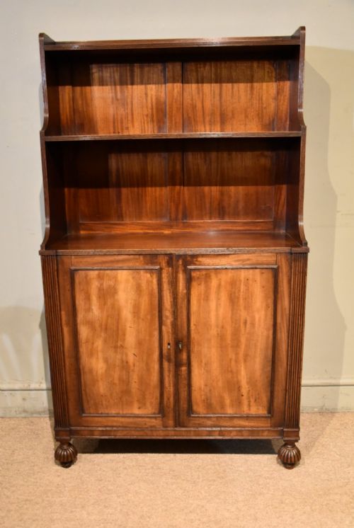 REGENCY PERIOD MAHOGANY WATERFALL BOOKCASE - ADDITIONAL PHOTO 1