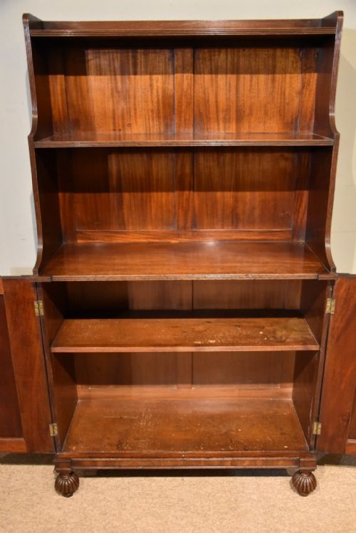REGENCY PERIOD MAHOGANY WATERFALL BOOKCASE - ADDITIONAL PHOTO 2