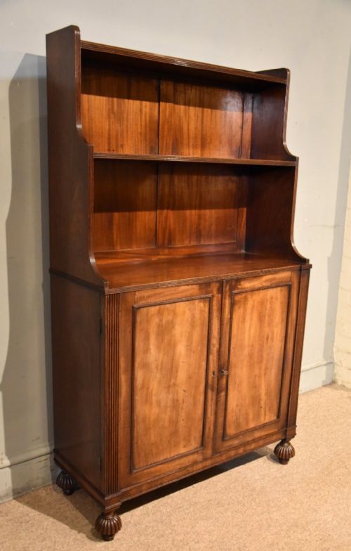 REGENCY PERIOD MAHOGANY WATERFALL BOOKCASE - ADDITIONAL PHOTO 3