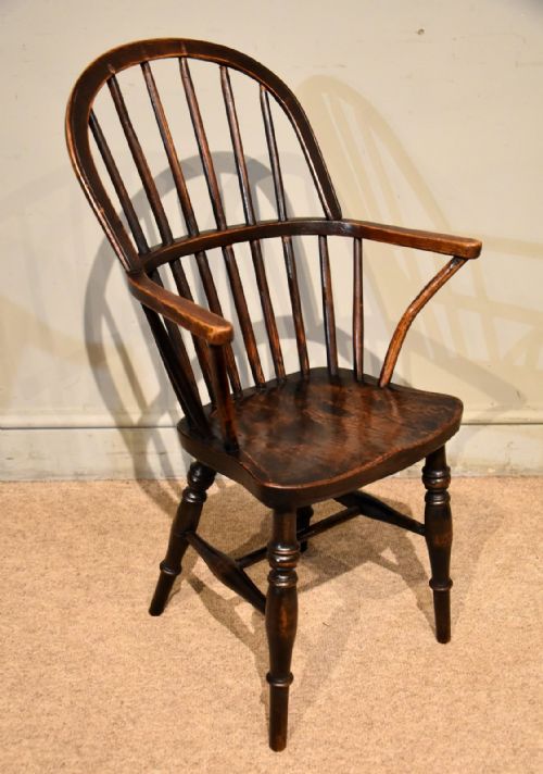 ELM AND ASH STICK BACK WINDSOR CHILDS ARMCHAIR - ADDITIONAL PHOTO 1