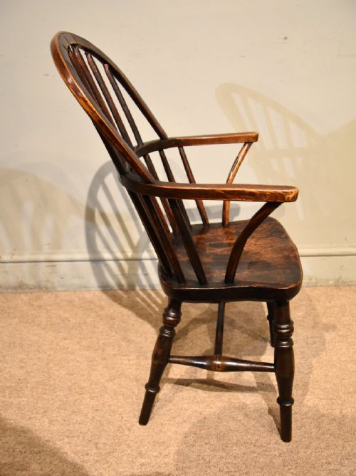 ELM AND ASH STICK BACK WINDSOR CHILDS ARMCHAIR - ADDITIONAL PHOTO 2