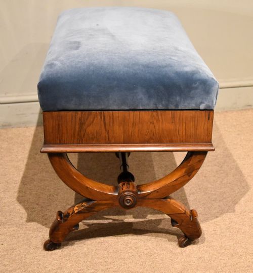 WILLIAM IV ROSEWOOD DUET PIANO STOOL - ADDITIONAL PHOTO 3