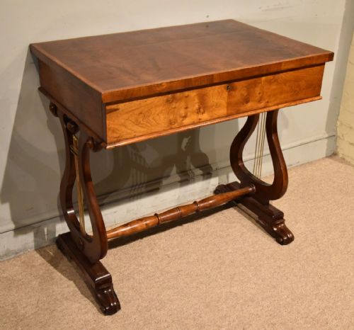 REGENCY PERIOD SIDE TABLE WITH FLAMED MAHOGANY TOP - ADDITIONAL PHOTO 1