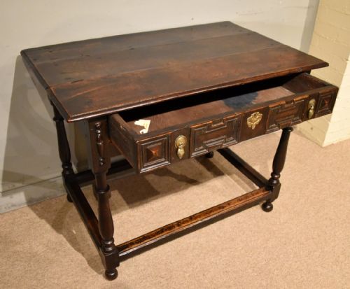 17TH CENTURY OAK SINGLE DRAWER SIDE TABLE - ADDITIONAL PHOTO 3