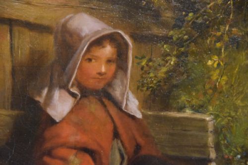 OIL PAINTING BY RICHARD WALLER BY THE GATE - ADDITIONAL PHOTO 4