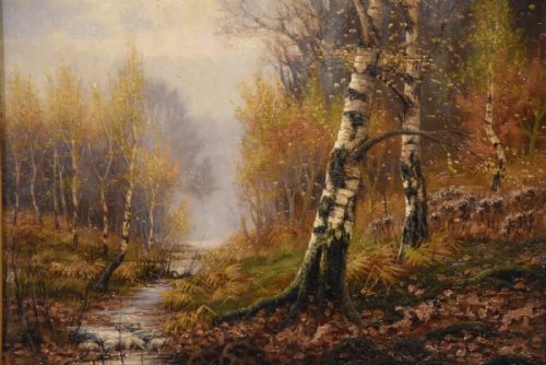 OIL PAINTING BY SIDNEY PIKE A WOODLAND STREAM - ADDITIONAL PHOTO 1
