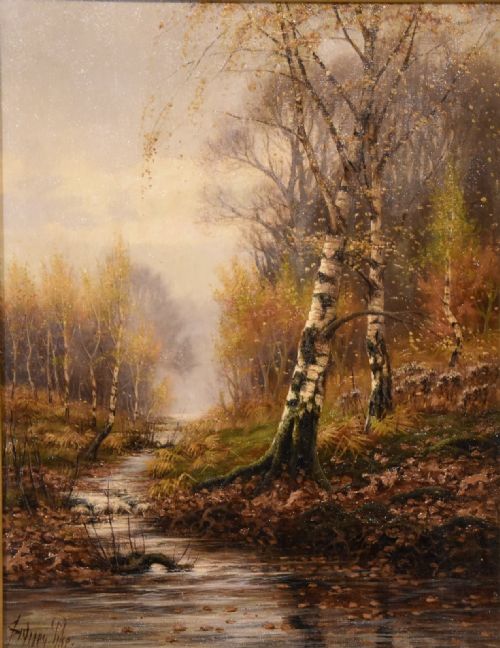 OIL PAINTING BY SIDNEY PIKE A WOODLAND STREAM - ADDITIONAL PHOTO 2
