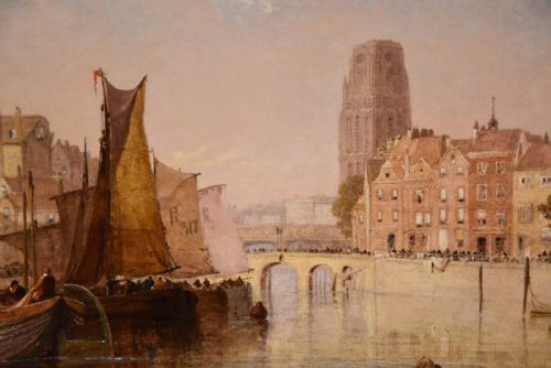 OIL PAINTING BY ARTHUR JOSEPH MEADOWS ROTTERDAM - ADDITIONAL PHOTO 3
