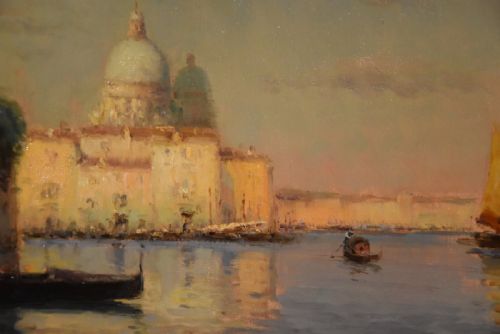 OIL PAINTING BY GEORGE NOEL BOUVARD VENICE EVENING - ADDITIONAL PHOTO 4
