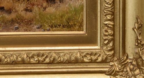 OIL PAINTING PAIR BY WILLIAM HENRY MANDER ON THE WYE AND ON THE LLUGWY - ADDITIONAL PHOTO 4