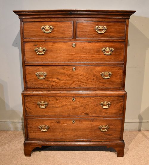 18th century mahogany fronted cottage chest - CATEGORY: ANTIQUE CHEST OF DRAWERS - DATED 18TH CENTURY