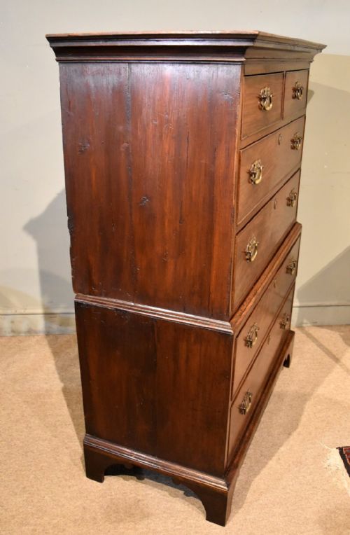 18TH CENTURY MAHOGANY FRONTED COTTAGE CHEST - ADDITIONAL PHOTO 7