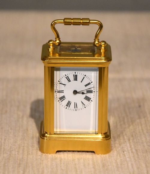 miniature carriage timepiece clock - CATEGORY: ANTIQUE CLOCKS - DATED 19TH CENTURY