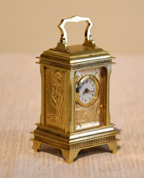 SWISS MINIATURE ALARM CARRIAGE TIMEPIECE - ADDITIONAL PHOTO 1